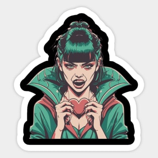 Zombie Love Undead Valentines Sticker